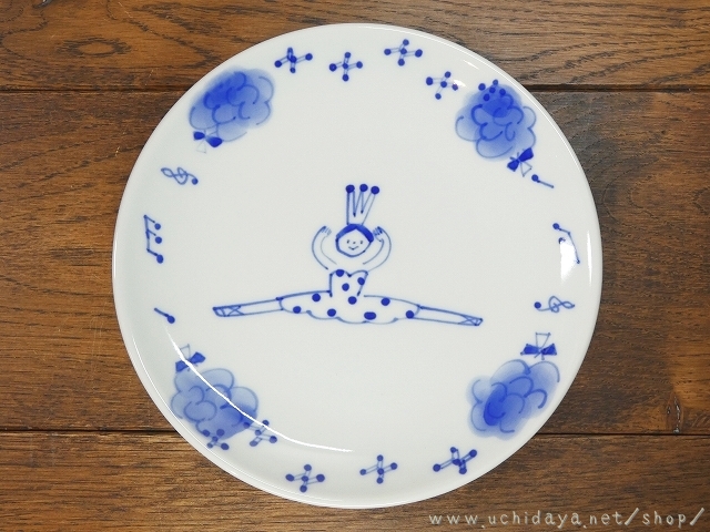 5寸皿（バレリーナ水玉）