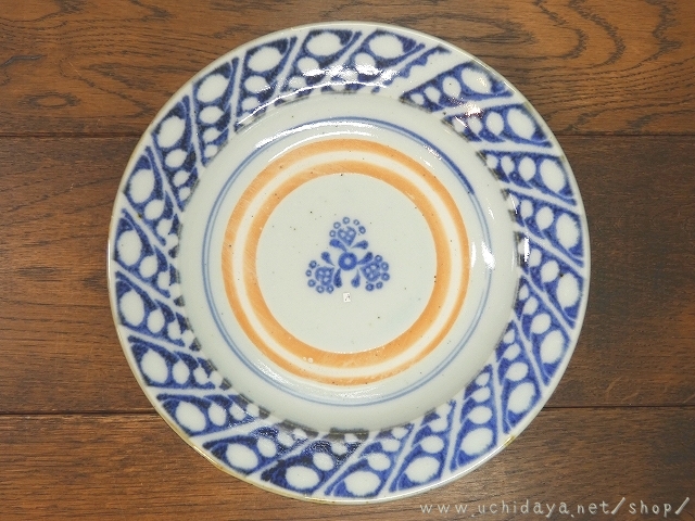 砥部焼　中田窯　6寸リム皿　すずらんA