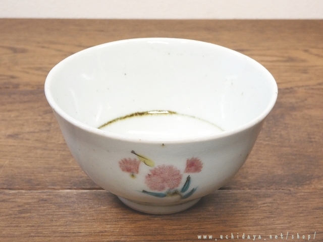砥部焼　中田窯　飯椀　（加彩　花B）