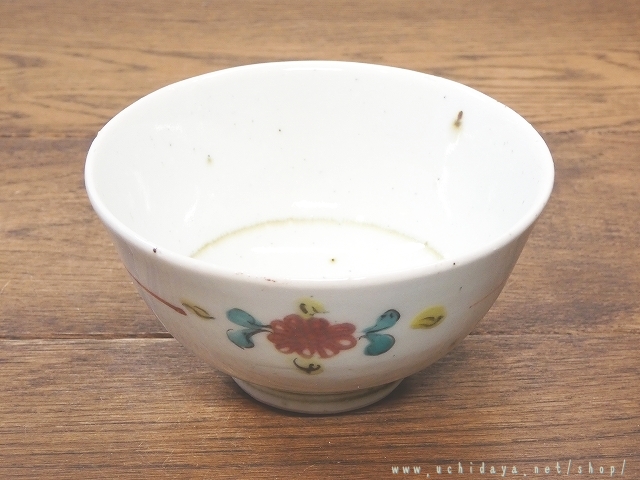 砥部焼　中田窯　飯椀　（加彩　花K）