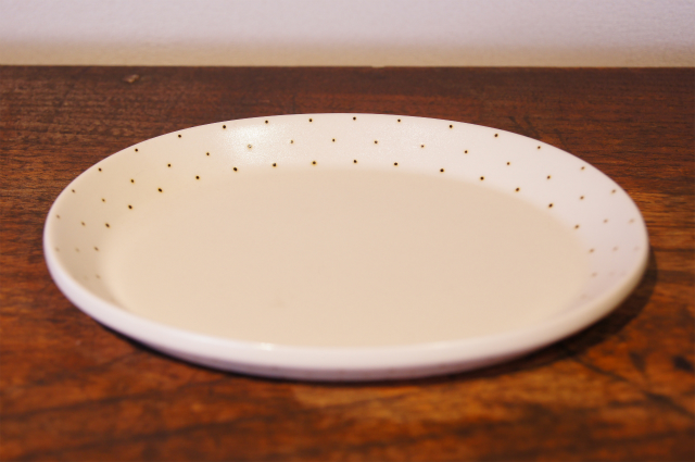 砥部焼　すこし屋　楕円皿　（鉄ドット）　